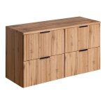 Meuble de salle de bain suspendu sous double vasque avec plan adel chne 120 cm