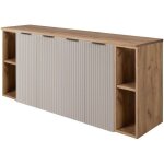 Meuble de salle de bain suspendu sous vasque � 4 portes avec 2 �tag�res extensions et plan flow ? cachemire ...