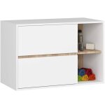 Meuble salle de bains vami suspendu sans vasque blanc et ch�ne sonoma 90 cm 2 tiroirs 2 �tag�res 90x455x60 ...