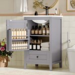 Meuble de salle de bain avec vasque 51x46x85cm meuble sous lavabo - tiroir silencieux de grande capacit� ...