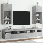 Meuble de salon - meubles tv avec éclairage led 2 pcs - tv lowboard suspendu gris béton 405x30x90cm fr741 ... Meuble de salon - meubles tv avec éclairage led 2 pcs - tv lowboard suspendu gris béton 405x30x90cm fr741 ...