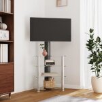 Meuble de salon - meuble tv - tv lowboardtable tv - dangle 4 niveaux pour 32 - 70 pouces noir et argenté ... Meuble de salon - meuble tv - tv lowboardtable tv - dangle 4 niveaux pour 32 - 70 pouces noir et argenté ...