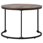 Table basse ronde lot de 2 tables basses salon table dappoint ronde imbrique bois mdf style industriel ...