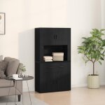 Meuble de s�jour - haut meuble ch�ne noir - 80x33x150 cm - bois ding�nierie - design contemporain