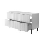 Meuble sous double vasque avec plan sur pieds flow blanc 120 cm