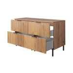Meuble sous double vasque avec plan sur pieds flow chne craft 120 cm