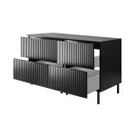 Meuble sous double vasque avec plan sur pieds flow noir 120 cm