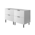 Meuble sous double vasque sur pieds flow blanc 120 cm