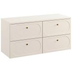 Meuble sous double vasque suspendu avec plan donna sand beige 120 cm