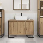 Meuble sous évier - chêne artisanal - 91x35x60 cm - 3 portes - finition mate Meuble sous évier - chêne artisanal - 91x35x60 cm - 3 portes - finition mate