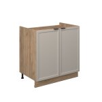 Meuble sous �vier fame - line 80cm sans pt grisbeige ch�ne de force dor� vicco