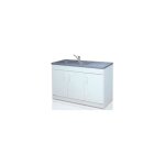Meuble sous �vier kit en 120cm blanc gente 3 portes