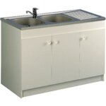 Meuble sous évier liberty 1400x600 3 portes - aquarine - 200250 Meuble sous évier liberty 1400x600 3 portes - aquarine - 200250