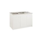Meuble sous - �vier - primo 120 cm 3p - blanc - 120 cm - panneaux de particules m�lamin�s (pp - m)
