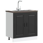 Meuble sous - �vier - vidaxl - kalmar - noir - bois ding�nierie - 80x46x815 cm