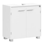 Meuble sous lavabo - helloshop26 - 2 compartiments - blanc - mdf - 30x60x60 cm
