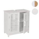 Meuble sous - vasque hwc - b41 bambou mdf 60x60x30cm blanc
