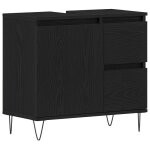 Promotion meuble sous lavabo noir ch�ne 65x33x60 cm - bois ding�nierie 61409 - bestmeuble