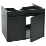 Meuble sous lavabo - non spcifi - 48 x 59 x 46 cm - mdf noir - 2 portes - systme de fermeture douce ...
