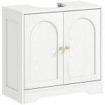 Meuble sous lavabo salle de bain - homcom - placard à portes et étagère réglable - pour bassin avec ou ... Meuble sous lavabo salle de bain - homcom - placard à portes et étagère réglable - pour bassin avec ou ...