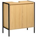 Meuble sous lavabo de salle de bain - kleankin - piètement en métal - double porte - 60 x 30 x 625 cm ... Meuble sous lavabo de salle de bain - kleankin - piètement en métal - double porte - 60 x 30 x 625 cm ...