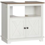Meuble sous lavabo salle de bain kleankin meuble sous vasque - niche et placard  portes doubles 60 x ...