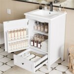 Meuble sous lavabo salle de bain avec vasque blanc sur pieds tiroirs coulissants silencieux pour petits ... Meuble sous lavabo salle de bain avec vasque blanc sur pieds tiroirs coulissants silencieux pour petits ...