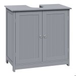 Meuble sous lavabo de salle de bains - woltu placard sous vasque - tagre rglable sans colonne - 60x30x60cm ...