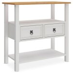 Meuble sous lavabo tequila h 78 cm en bois massif avec 2 tiroirs et 2 �tag�res style mexicain meuble ...