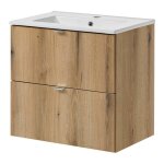 Meuble sous lavabo avec vasque 60 x 57 x 39 cm chne newport