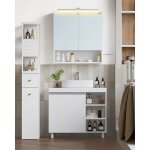Meuble sous lavabo meuble sous vasque1 porte 3 espaces grande capacit� de rangement �tag�res r�glables ...