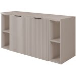 Meuble de salle de bain suspendu sous vasque  2 portes avec 2 tagres extensions et plan flow ? cachemire ...