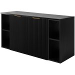 Meuble de salle de bain suspendu sous vasque � 2 portes avec 2 �tag�res extensions et plan flow ? noir ...