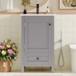 Meuble sous vasque 51x46x85cm r�sistant � lhumidit� et � leau avec vasquevasque en c�ramique int�gr�e ...