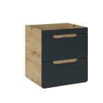 Meuble sous vasque erbano ? 50 cm ? coloris chêne clair et gris anthracite ? 2 portes ? À suspendre Meuble sous vasque erbano ? 50 cm ? coloris chêne clair et gris anthracite ? 2 portes ? À suspendre