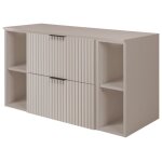 Meuble de salle de bain suspendu sous vasque avec 2 �tag�res extensions et plan flow ? cachemire ? 100 ...