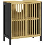Meuble sous vasque homcom 2 portes avec tagre rglable armoire de rangement pour lavabo 60 x 30 x 70 ...