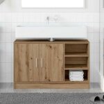 Meuble sous vasque - meuble vasque integree vidaxl cabinet de salle de bain ch�ne artisanal 90 x 29 x ...