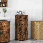 Meuble sous vasque - meuble vasque integree vidaxl cabinet de salle de bain avec tiroir ch�ne fum� 30 ...