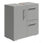 Meuble sous vasque mars 60 x 30 x 60 cm - gris mat - meuble de salle de bain - meuble vasque sur pied ...