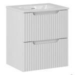 Meuble sous vasque nova white 50 cm ? 2 tiroirs ? avec lavabo en céramique sky Meuble sous vasque nova white 50 cm ? 2 tiroirs ? avec lavabo en céramique sky
