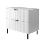 Meuble de salle de bain sur pieds sous vasque avec plan flow ? blanc ? 80 cm