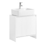 Meuble sous lavabo sobuy salle de bain avec rangement et �tag�res r�glables r�sistant � l?humidit� blanc ...