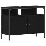 Meuble sous - vasque salle de bain - vidaxl - ch�ne noir - 80x30x60 cm - rangement spacieux - design ...