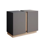 Meuble sous vasque simple gloria 70. 4x55. 5cm avec 2 portes anthracite vicco