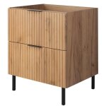 Meuble de salle de bain sur pieds sous vasque flow ? ch�ne craft ? 60 cm