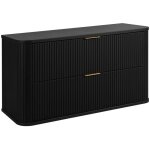 Meuble sous vasque � suspendre glamour noir 120 cm