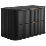 Meuble sous vasque  suspendre glamour noir 80 cm