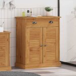 Meuble sous vasque - vidaxl - vigo - bois manguier massif et pin - marron miel - design contemporain