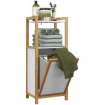 Meuble sur pied en bambou - homcom - panier à linge - salle de bain gain de place - 2 étagères - dim. ... Meuble sur pied en bambou - homcom - panier à linge - salle de bain gain de place - 2 étagères - dim. ...